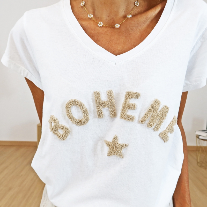 T-shirt Bohème beige