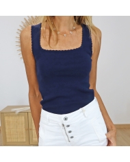 Top Karegina stiped beige Kaffe