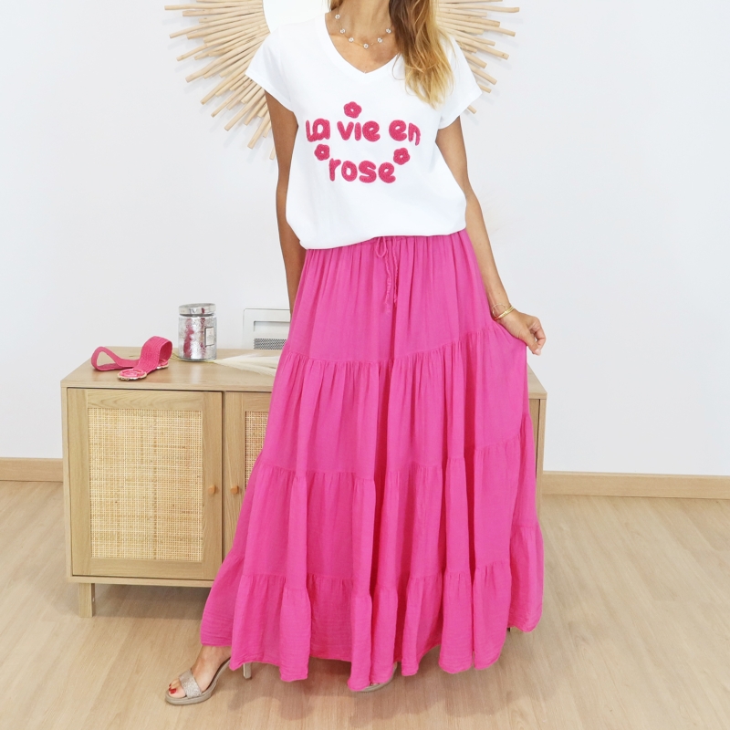 T-shirt la vie en rose (fuchsia)