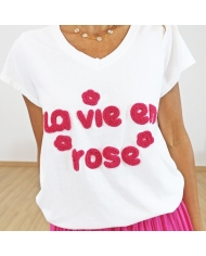 T-shirt la vie en rose (fuchsia)