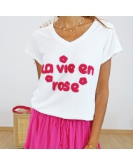 T-shirt la vie en rose (fuchsia)