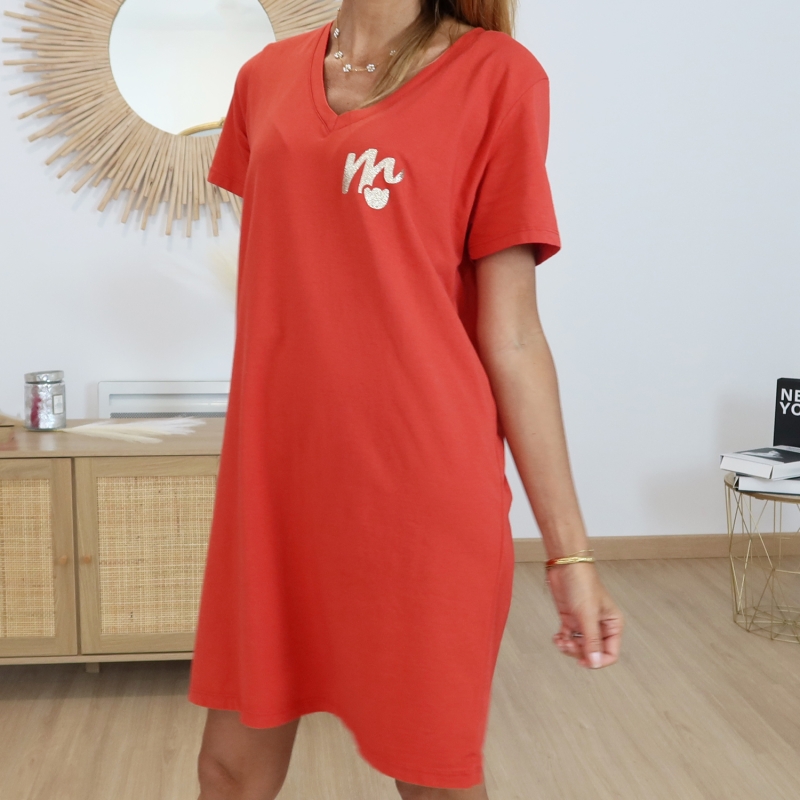 Robe T-shirt Mademoiselle Caprices Rouge