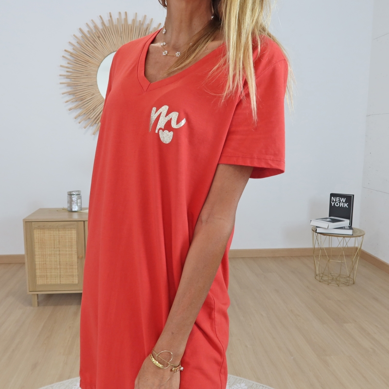 Robe T-shirt Mademoiselle Caprices Rouge