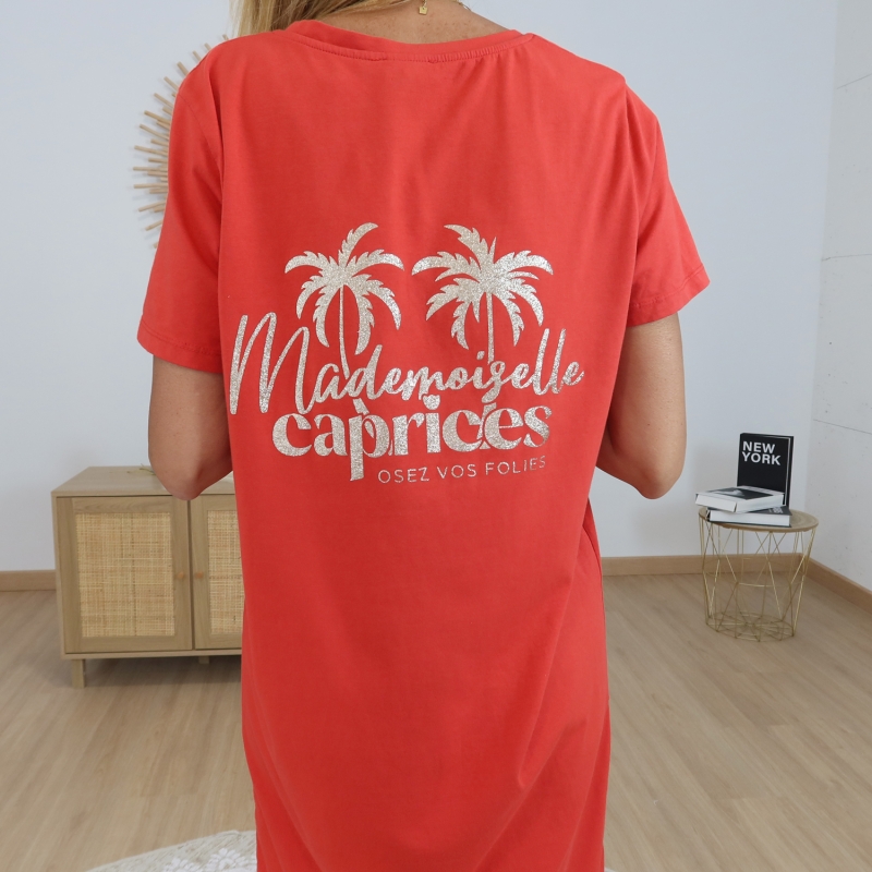 Robe T-shirt Mademoiselle Caprices Rouge