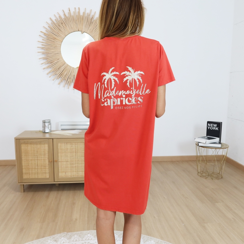 Robe T-shirt Mademoiselle Caprices Rouge