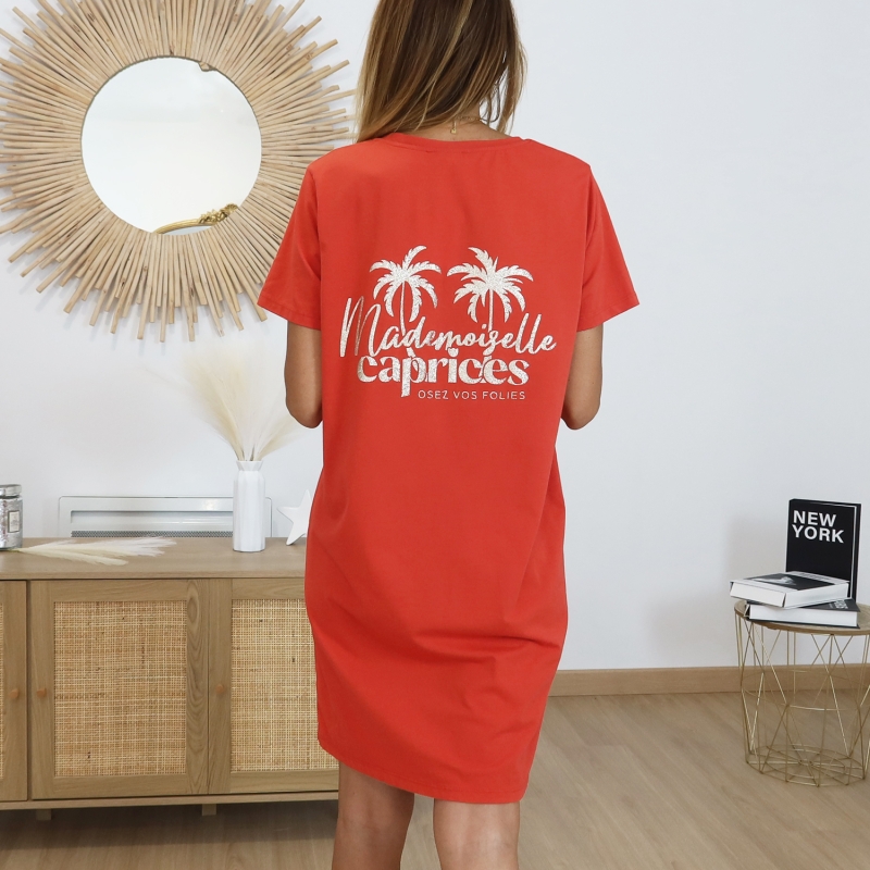 Robe T-shirt Mademoiselle Caprices Rouge