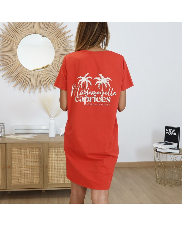 Robe T-shirt Mademoiselle Caprices Rouge