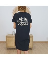 Robe T-shirt Noire Mademoiselle Caprices