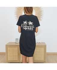 Robe T-shirt Noire Mademoiselle Caprices