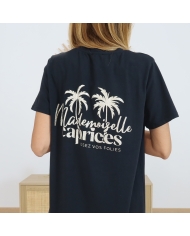 Robe T-shirt Noire Mademoiselle Caprices