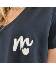 Robe T-shirt Noire Mademoiselle Caprices