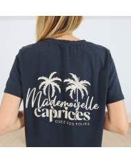 Robe T-shirt Noire Mademoiselle Caprices
