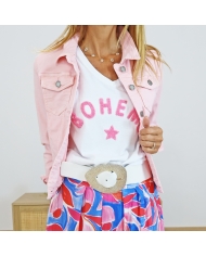 T-shirt Bohème rose