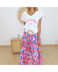 T-shirt Bohème rose