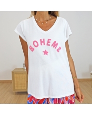 T-shirt Bohème rose