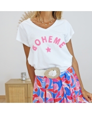 T-shirt Bohème rose