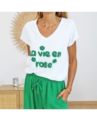 T-shirt la vie en rose (vert)