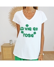 T-shirt la vie en rose (vert)