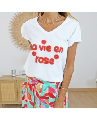 T-shirt la vie en rose (fraise)