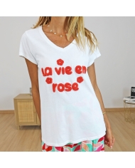 T-shirt la vie en rose (fraise)