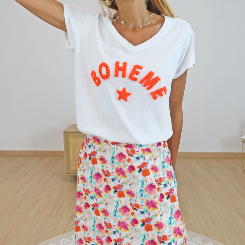 T-shirt Bohème orange
