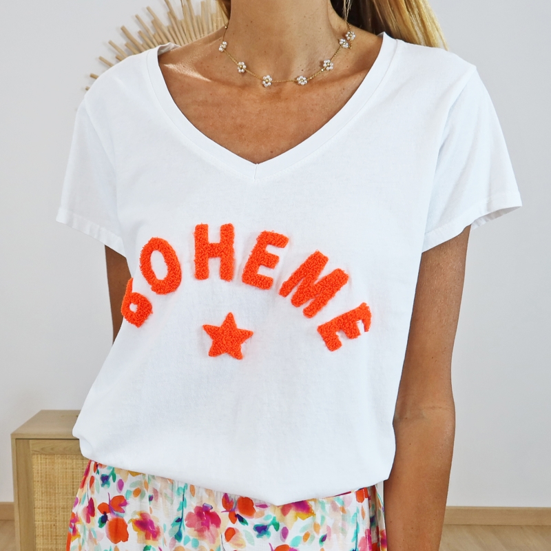 T-shirt Bohème orange