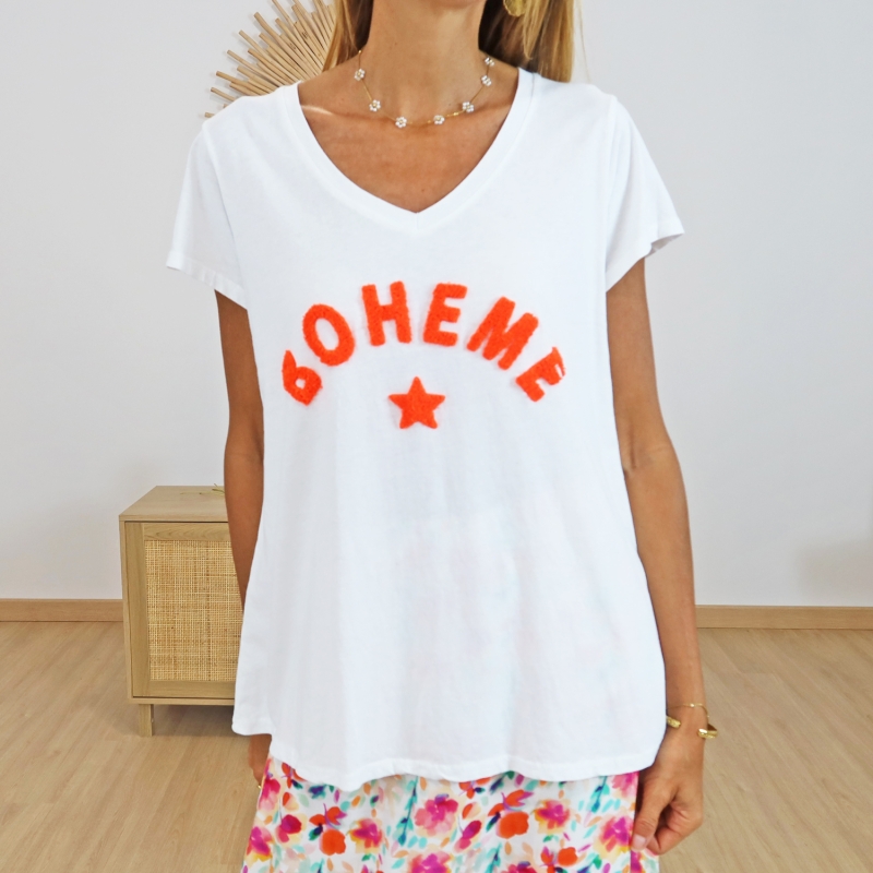T-shirt Bohème orange