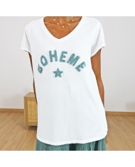 T-shirt Bohème amande