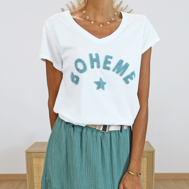 T-shirt Bohème amande