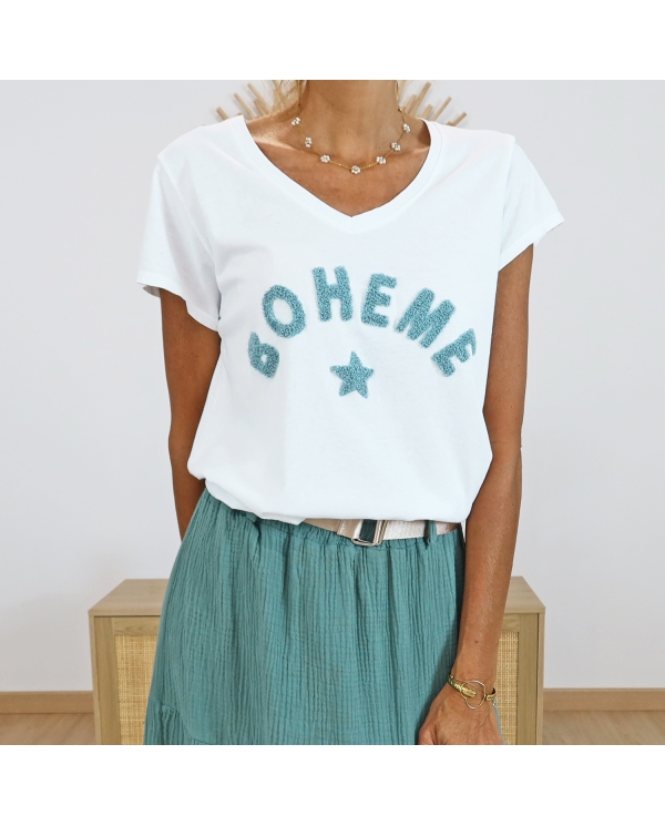 T-shirt Bohème amande