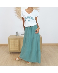 T-shirt Bohème amande