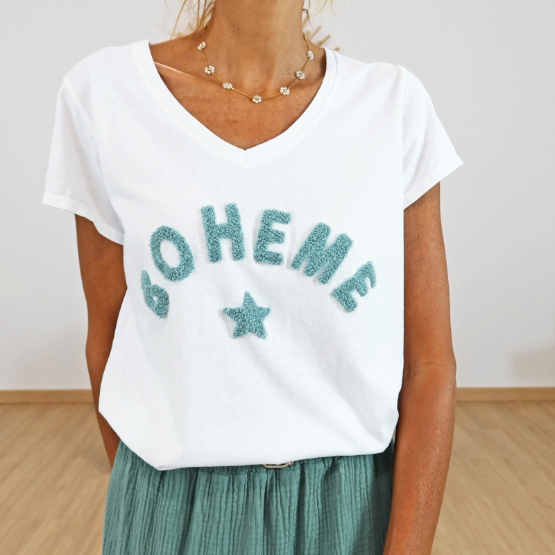 T-shirt Bohème amande