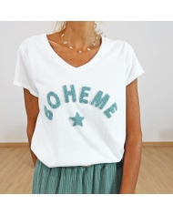 T-shirt Bohème amande