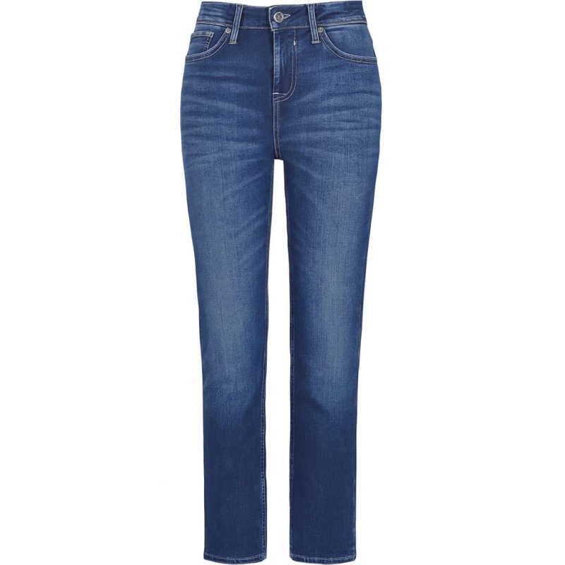 Détail denim jean Garcia femme coupe droite bleu