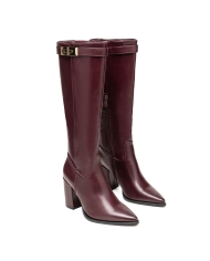 Bottes de ville femme bordeaux – tige haute 35 cm
