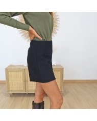 Jupe-short noire Pepper – détail fermeture zip invisible
