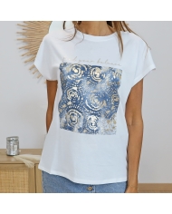 T-shirt Tiffosi Find – détail imprimé doré et bleu