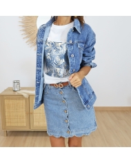 Look casual chic avec T-shirt blanc Find Tiffosi femme