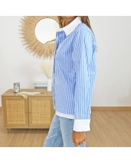 Chemise Martins femme – bas et poignets blancs fantaisie