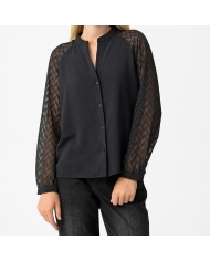 Chemisier noir femme chic – longueur 55 cm