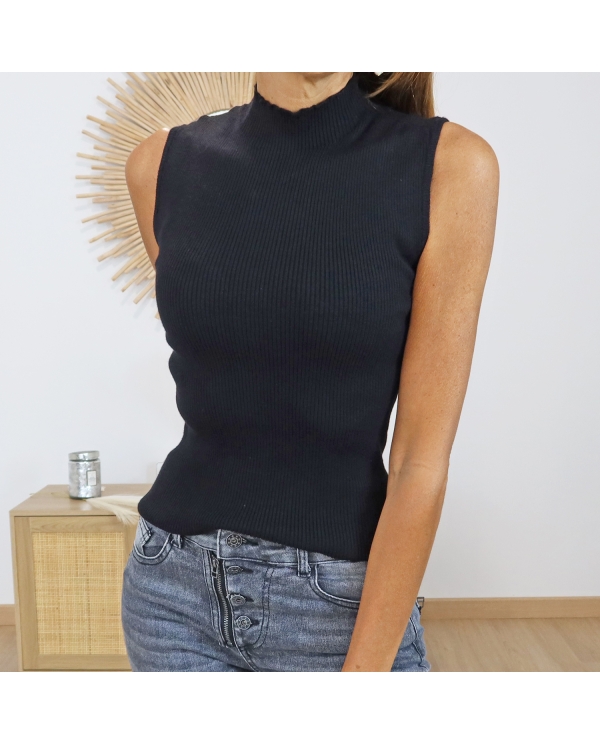 Top Blanca Garcia femme – coloris noir sans manches
