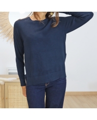 Pull Tiffosi Théa marine femme – vue de face porté