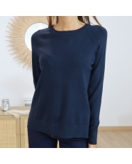 Pull Tiffosi marine femme – détail col rond