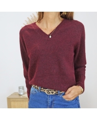 Pull bordeaux femme – maille douce et confortable