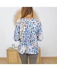 T-shirt léopard femme Pull fin – vue de dos