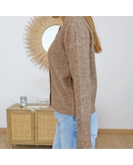 Gilet caramel femme Kaniel – texture maille caramel