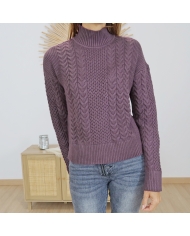 Pull Edwina Tiffosi 💜 – vue de face porté violet pourpre