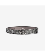 Ceinture argentée brillante Caetana – détail texture