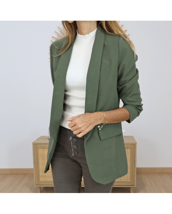 Veste blazer femme kaki – vue de face