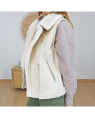 Veste sans manches ICY femme – extérieur effet daim peau de pêche